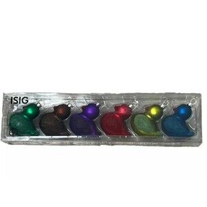 Set 6‎ Christmas Glass Ornament Tree Decor Rubber Duck Ducky Duckies Vintage Y2K